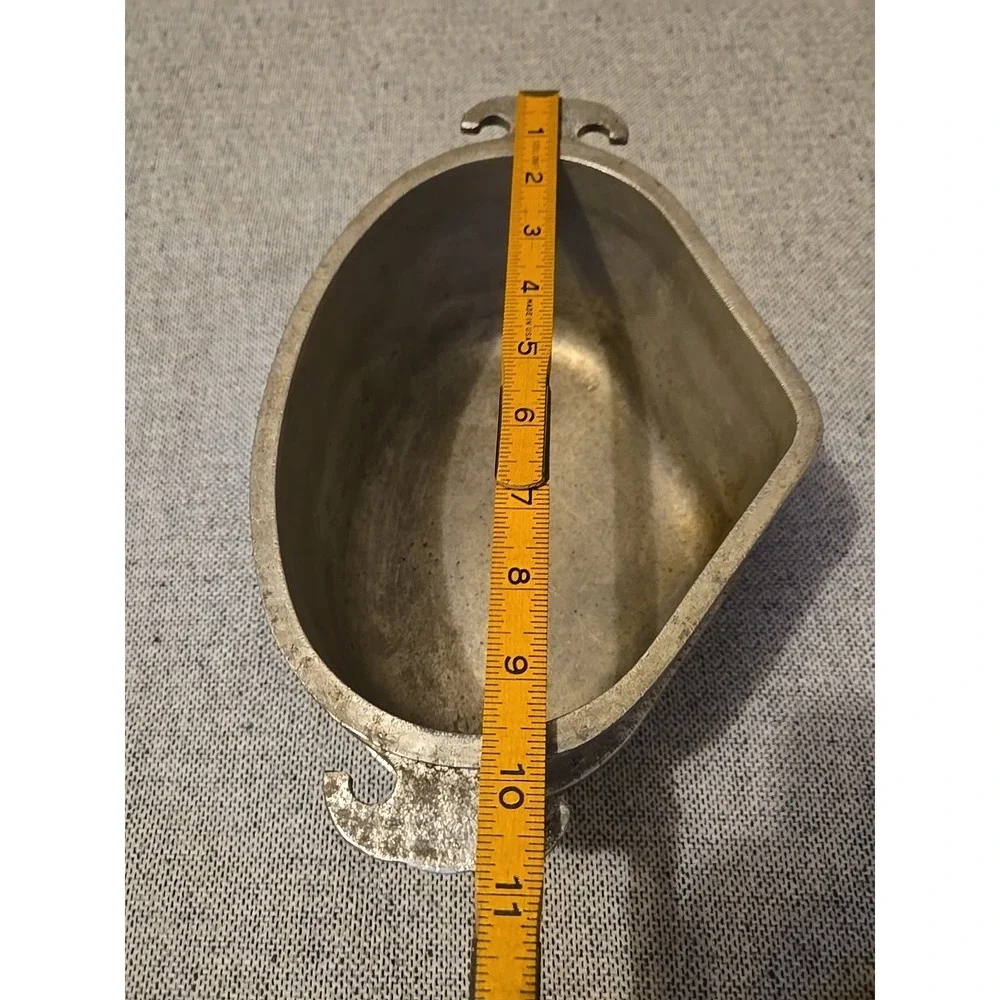 Vintage Guardian Service Ware 2-Qt Triangle Pot w/ Original Metal Hammered Lid